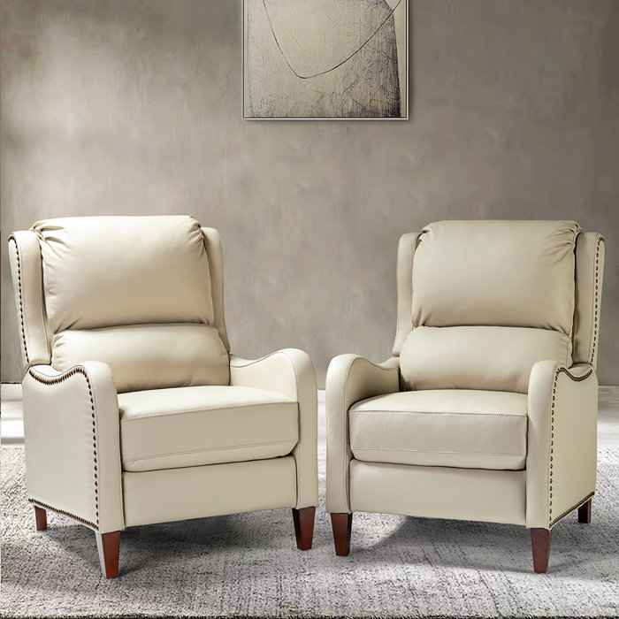 Lark Manor Beecher 28.75" Wide Genuine Leather Club Recliner & Reviews